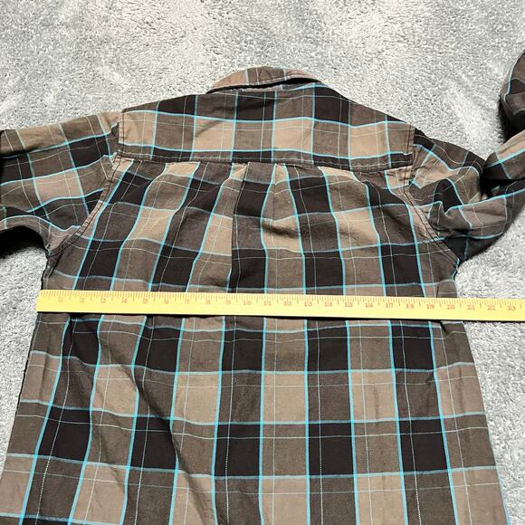 Dixxon Shirt Mens Medium Flame Resistant Plaid Button Flannel Gray Blue ** - Picture 6 of 10